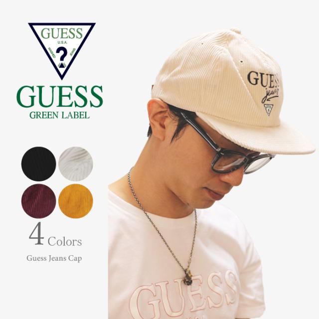GUESS GREEN LABEL ゲス グリーンレーベル CAP キャップ ブラック コーデュロイ ストレートキャップ スナップバック mensの通販は 5,225円