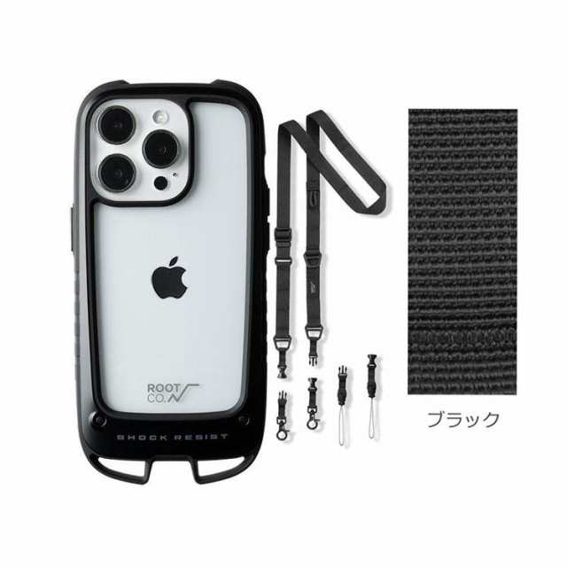 ROOT CO. iPhone14pro用ケース、ネックストラップ、カラビナ-