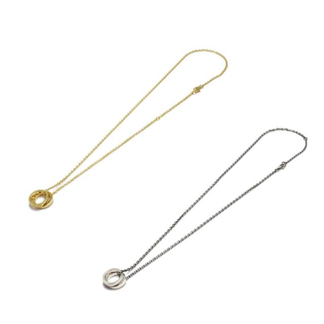 【送料無料】【JAM HOME MADE(ジャムホームメイド)】 平打ちダブルダイヤモンドネックレス [j-nc074] ゴールド シルバー 金 銀_1