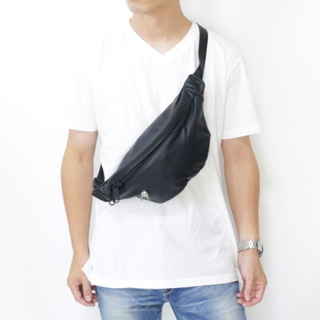 ジャムホームメイド　エシカルレザー シンプル ミニ ウエストポーチ ボディバッグ JAM HOME MADE（ジャムホームメイド） エシカルレザー シンプル ミニ