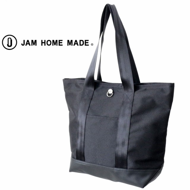 JAM HOME MADE ジャムホームメイド コーデュラエコ&エシカルレザーコンビトートバッグ かばん BAG シンプル 通勤 通学 旅行 ブラック 黒