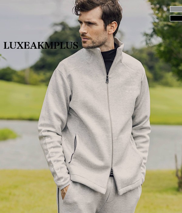 SALE セール LUXEAKMPLUS リュクスエイケイエムプラス スムースロゴトラックジャケット メンズ 男性 ゴルフ GOLF スポーツウェア スウェット ブランド おしゃれ