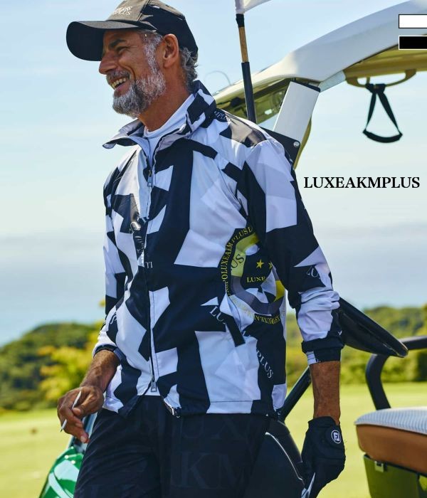 LUXEAKMPLUS リュクスエイケイエムプラス カモ柄トラックジャケット スポーツ ゴルフ GOLF トレーニング ジム 迷彩