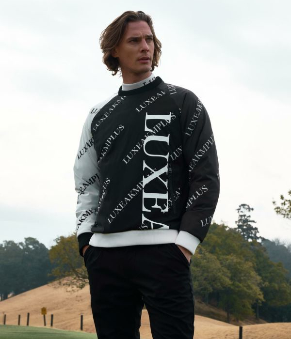 LUXEAKMPLUS リュクスエイケイエムプラス 総柄中綿スニードジャック メンズ ゴルフ GOLF スポーツ ウインドブレーカー ブルゾン 防寒