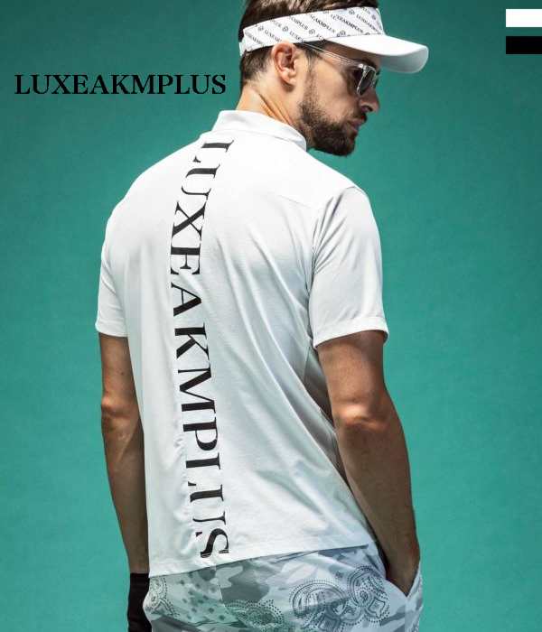 LUXEAKMPLUS リュクスエイケイエムプラス モックネックTシャツ メンズ 半袖 ロゴ 男性 ゴルフ スポーツ GOLF ジム トレーニング 春夏の通販は
