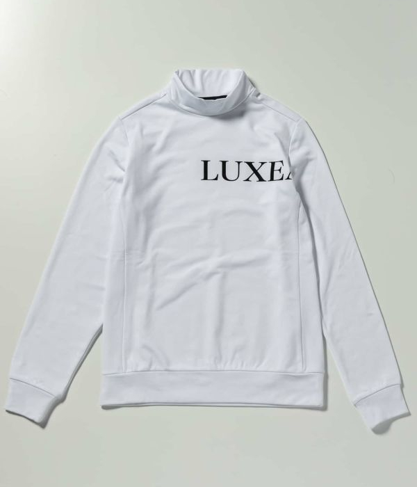 LUXEAKMPLUS リュクスエイケイエムプラス 光沢ロゴモックネックTシャツ 長袖 ゴルフ レディース 女性 GOLF スポーツ おしゃれ LUXEAKMPLUS リュクスエイケイエムプラス 光沢ロゴモックネックT
