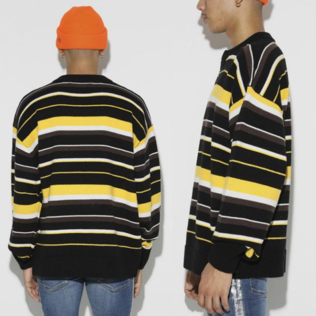 LEGENDA レジェンダ Half Zip COLOR Sweater ニット セーター ボーダー メンズ レディース カジュアル ストリート オーバー スト系 ストリート ブランド