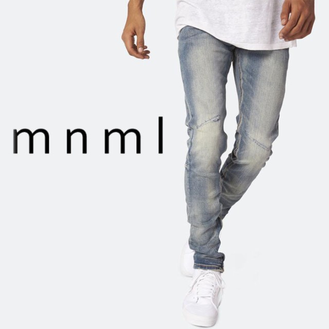 mnml ミニマル クラッシュ ダメージジーンズ M12 STRETCH DENIM