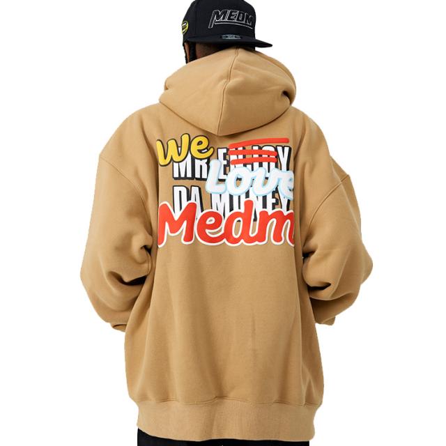 MEDM Mr Enjoy Da Money ミスター エンジョイ ダ マネー We Love Hoodie スウェットパーカー フーディー メンズ 韓国 ファッション afgk medm ベージュ ブランド_1