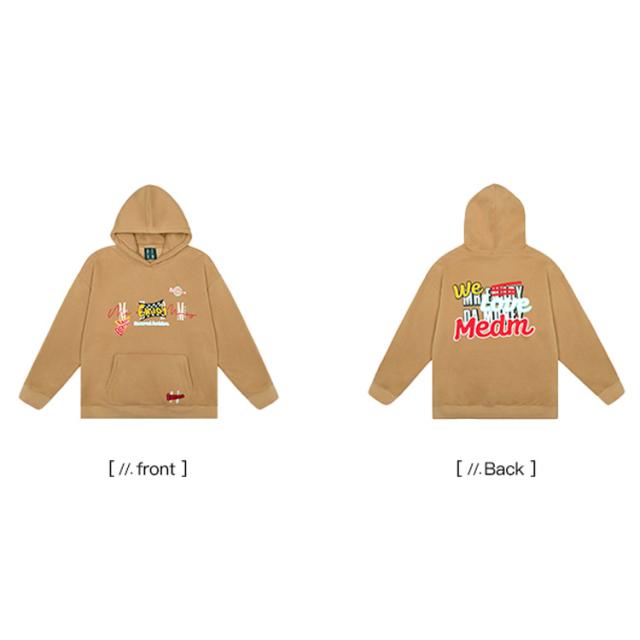 MEDM Mr Enjoy Da Money ミスター エンジョイ ダ マネー We Love Hoodie スウェットパーカー フーディー メンズ 韓国 ファッション afgk medm ベージュ ブランド_6