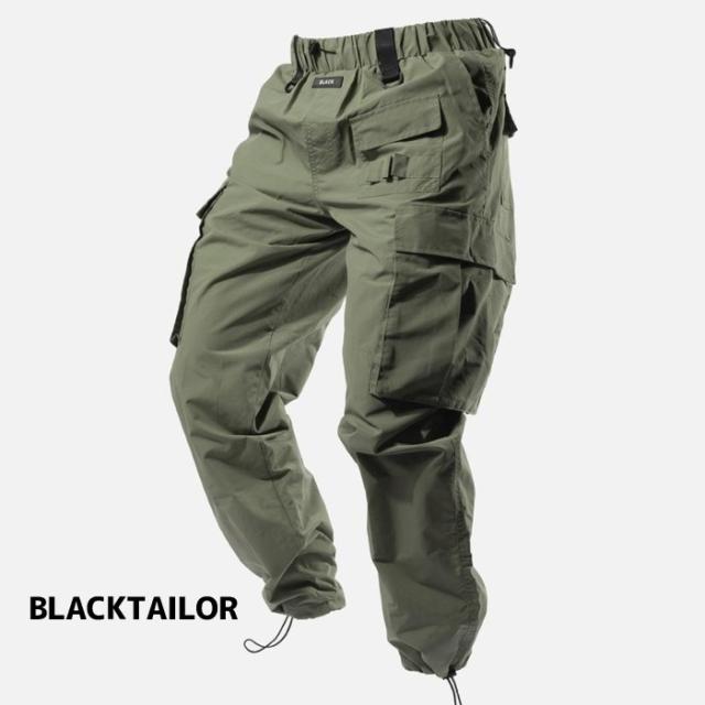 カーゴパンツ メンズ BLACK TAILOR ブラックテイラー N1 CARGO GREEN ワークパンツ メンズ ストリート ボトムス スト系 ナイロン B系 HIP HOP ダンサー カーキの通販は