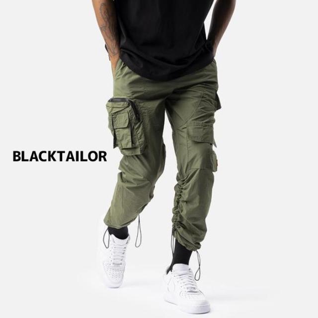 BLACKTAILOR ブラックテイラー N27 CARGO GREEN スト系 ストリート メンズ カーゴパンツ メンズ ファッション ナイロン グリーンの通販は