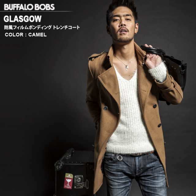 (BITTER12月号掲載) GLASGOW 防風フィルムボンディング ウール トレンチコート BUFFALO BOBS(バッファローボブズ)