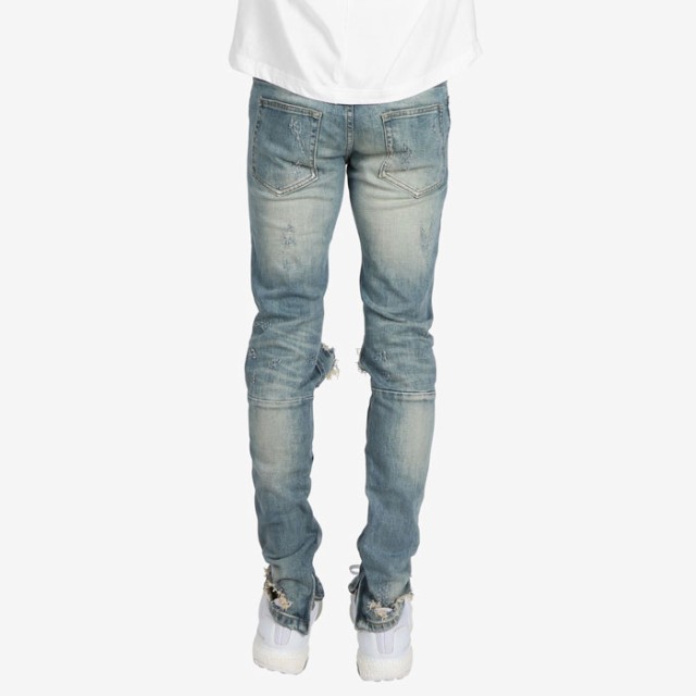 mnml ミニマル M47 STRETCH DENIM ストレッチ 裾ZIPジップ ダメージ 