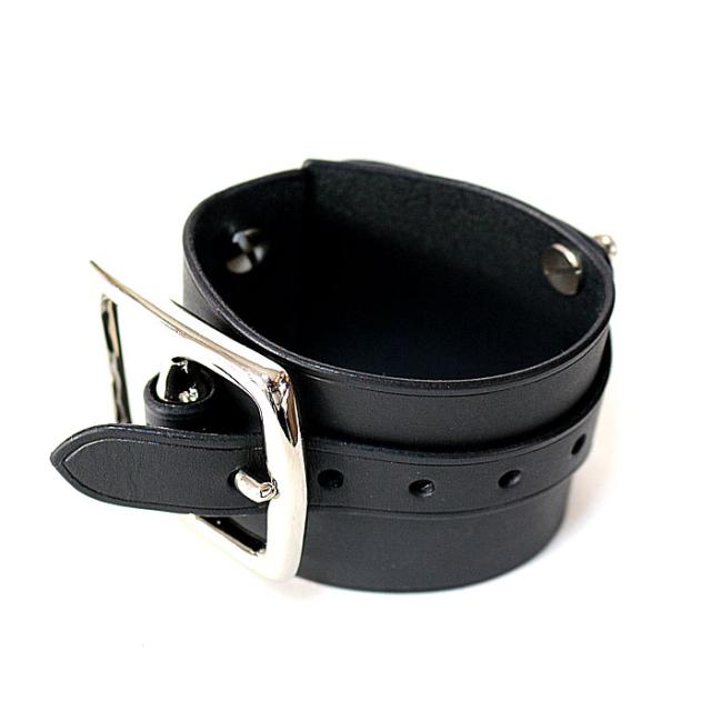 JAM HOME MADE ジャムホームメイド POST レザーダブルブレスレット -BLACK- jns742 レザー ブラック メンズ mens レディース_2