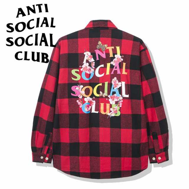 anti Social Social Club シャツ アンチソーシャルソーシャルクラブ Frantic - Red Flannel レア 長袖シャツ メンズ レディース ユニセッ