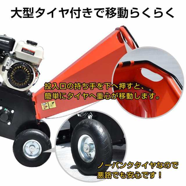 エンジン式粉砕機 ウッドチッパー 7馬力 4サイクル二枚刃HG-65HP-GGS