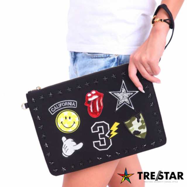 TRE☆STAR (トレスター) WAPPEN CLUTCH BAG ワッペン クラッチバッグ メンズ レディース バック 男女兼用｜au PAY  マーケット