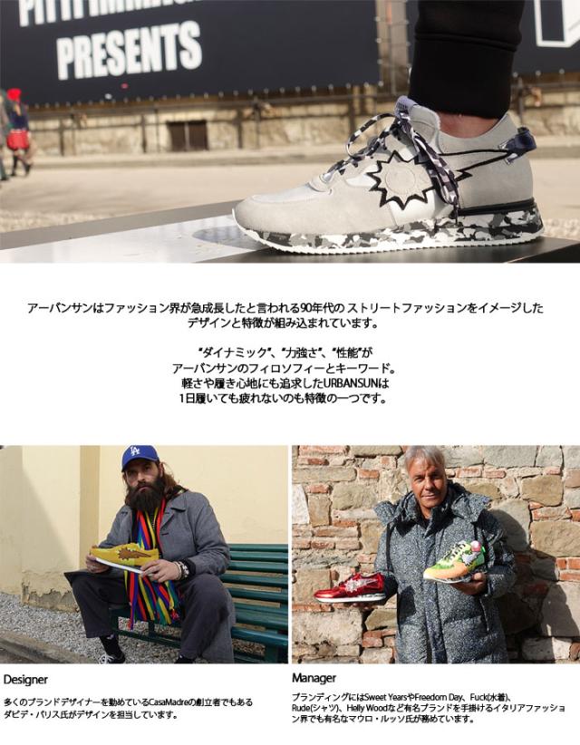 URBAN SUN アーバンサン スニーカー メンズ andre121 BLUE ブルー ローカット スニーカー イタリア_8