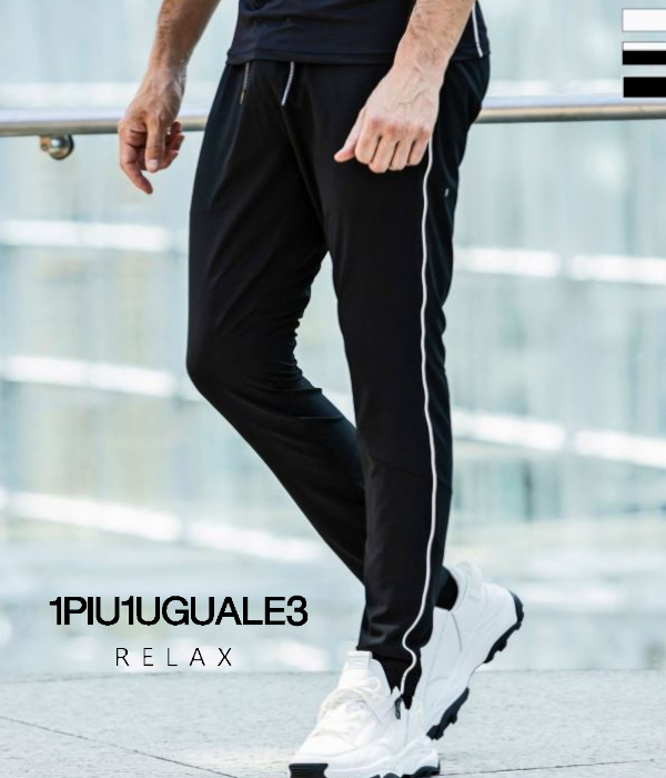 1PIU1UGUALE3 RELAX ウノピゥウノウグァーレトレ リラックス パイピングパンツ メンズ ストレッチ スポーツ ランニング ウォーキング トレーニング ジム