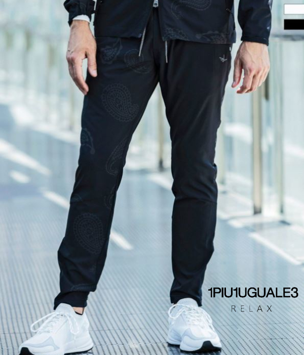 1PIU1UGUALE3 RELAX ウノピゥウノウグァーレトレ リラックス クレイジーデザインストレッチパンツ メンズ スポーツ ランニング ウォーキング トレーニング ジム