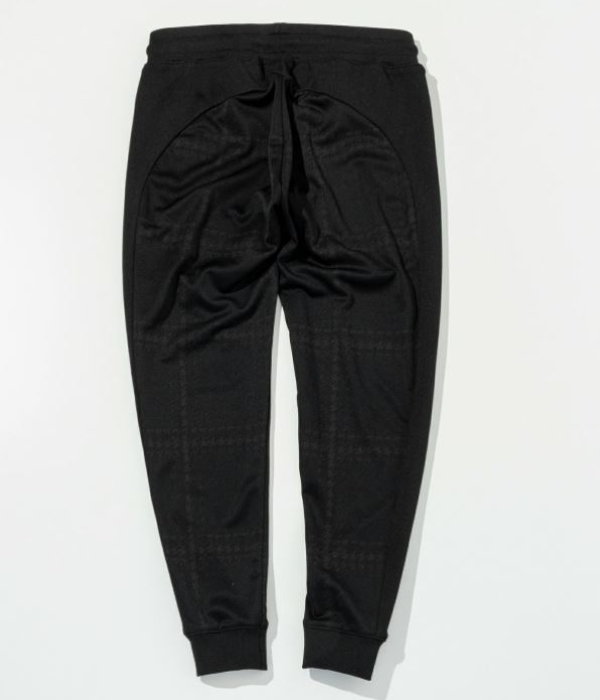 1PIU1UGUALE3 SPORT リブパンツ テーパードパンツ ブラック