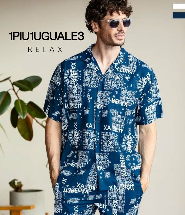 国内発送【1PIU1UGUALE3 RELAX】ブロッキングペイズリー半袖 1PIU1UGUALE3 RELAX ウノピゥウノウグァーレトレ リラックス