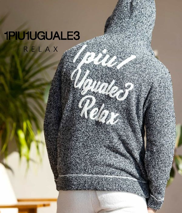 SALE セール 1PIU1UGUALE3 RELAX ウノピゥウノウグァーレトレ リラックス バックロゴニットパーカー フーディー カジュアル ルームウェア もこもこ ラグジュアリー
