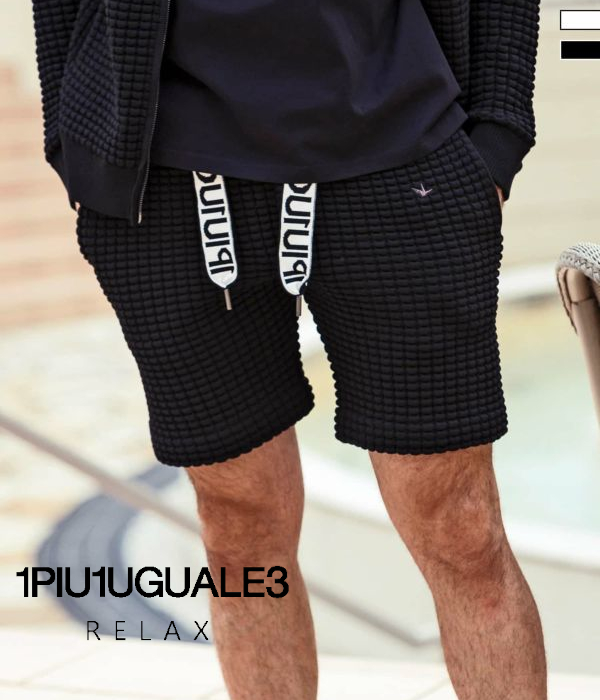 1PIU1UGUALE3 RELAX ウノピゥウノウグァーレトレ リラックス スピンドルロゴワッフルショーツ メンズ ハーフパンツ ショートパンツ 短パン