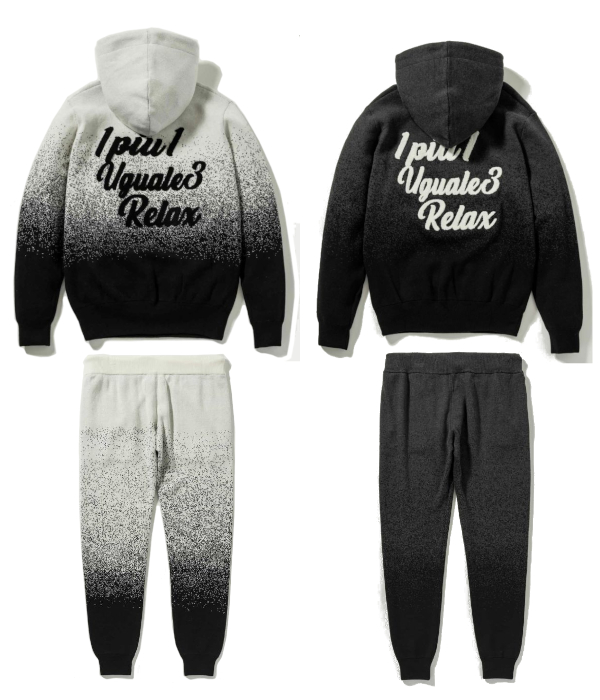 1PIU1UGUALE3 RELAX ウノピゥウノウグァーレトレ リラックス バックロゴグラデーションニットパーカー&パンツセット セットアップ 上下セットの通販は 26,532円