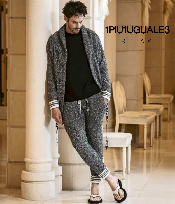 1PIU1UGUALE3 RELAX ウノピゥウノウグァーレトレ リラックス セットアップ メンズ ニット カーディガン もこもこ 上下セット 男性 ルームウェア 秋冬 プレゼント