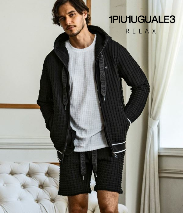 1PIU1UGUALE3 RELAX ウノピゥウノウグァーレトレ リラックス セットアップ スクエアパターンニット メンズ ルームウェア セットアップ リゾート 大人の通販は 22,330円