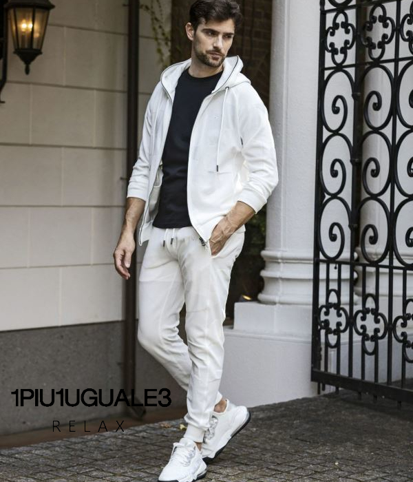 1PIU1UGUALE3 RELAX ウノピゥウノウグァーレトレ リラックス セットアップ メンズ ビッグカモジャガード ルームウェア 上下セット ジャージ 迷彩 カモフラ