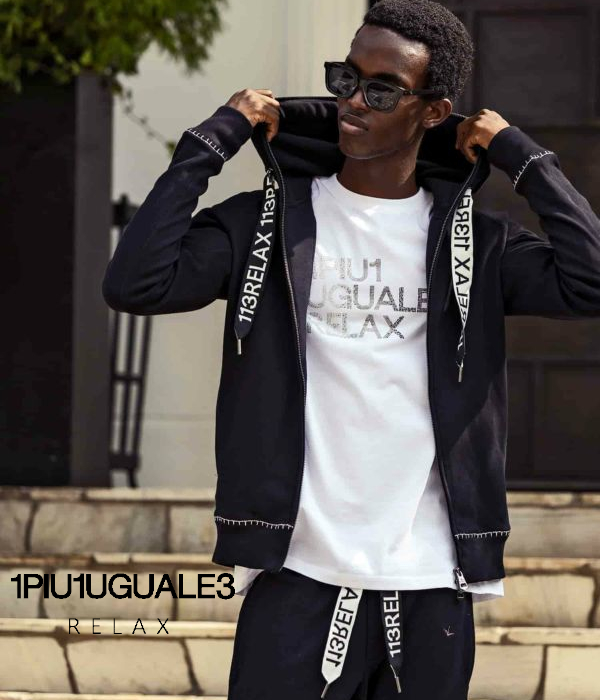 1PIU1UGUALE3 RELAX ウノピゥウノウグァーレトレ リラックス ステッチパーカー メンズ フーディ スウェット ジャージ カジュアル スポーツ