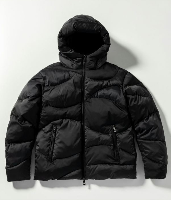 1piu1uguale3 ベロアベルベット素材 ロングコートダウンジャケット 