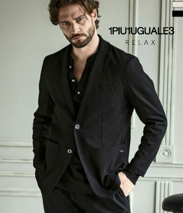 1PIU1UGUALE3 RELAX ウノピゥウノウグァーレトレ リラックス ストライプジャガードジャケット メンズ テーラード スーツ 秋冬 きれいめ