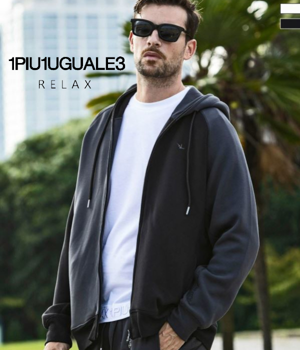 1PIU1UGUALE3 RELAX ウノピゥウノウグァーレトレ リラックス クレイジーカラーパーカー メンズ フーディ ジャージ スウェット カジュアル スポーツ
