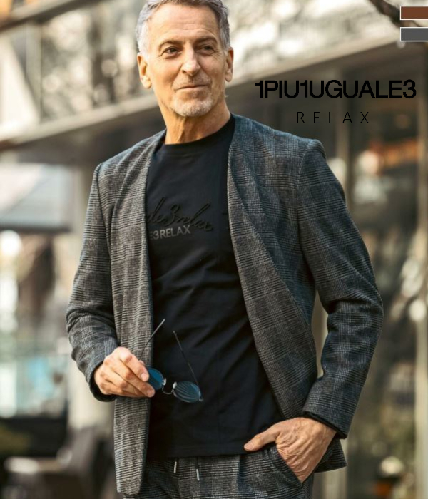 1PIU1UGUALE3 RELAX ウノピゥウノウグァーレトレ リラックス グレンチェックノーカラージャケット メンズ テーラード スーツ 秋冬 きれいめ ブランド