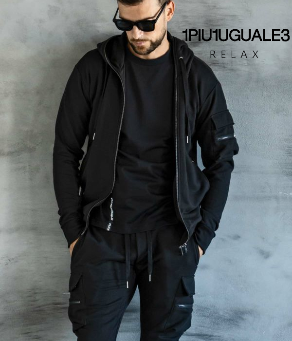 1PIU1UGUALE3 RELAX ウノピゥウノウグァーレトレ リラックス セットアップ メンズ スウェット カーゴ 上下セット カジュアル ミリタリー