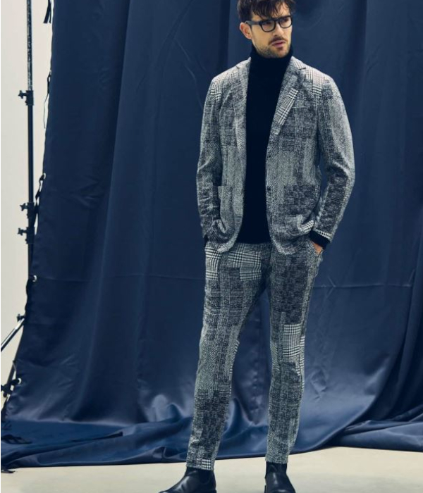 1PIU1UGUALE3 RELAX ウノピゥウノウグァーレトレ リラックス ジャガードセットアップ メンズ スーツ 上下セット 大人 千鳥格子 きれいめ 1PIU1UGUALE3 RELAX ウノピゥウノウグァーレトレ リラックス