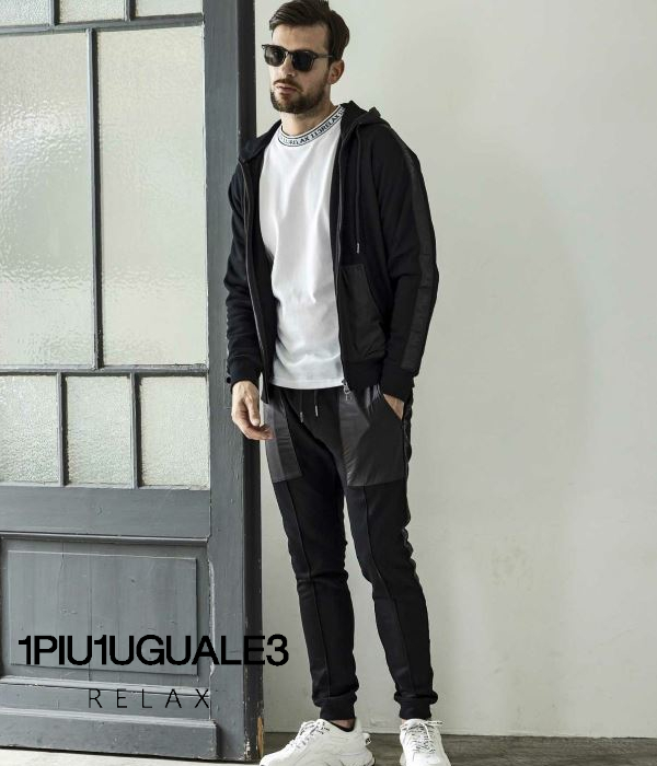 1PIU1UGUALE3 RELAX ウノピゥウノウグァーレトレ リラックス セットアップ メンズ ジャージ スウェット 上下セット 男性 ルームウェア カジュアル