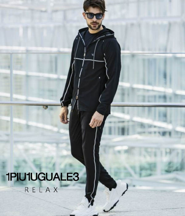 1PIU1UGUALE3 RELAX ウノピゥウノウグァーレトレ リラックス セットアップ メンズ パイピング 上下セット トレーニングウェア ジム ランニング スポーツ