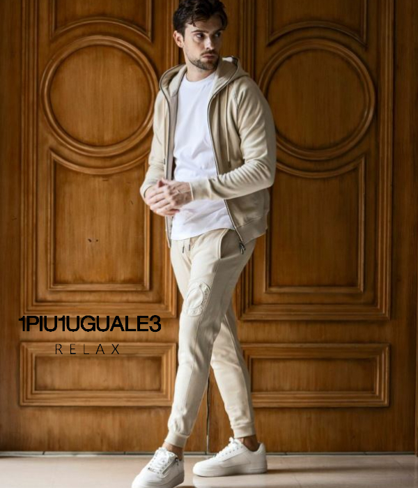 1PIU1UGUALE3 RELAX ウノピゥウノウグァーレトレ リラックス セットアップ メンズ サークルロゴ スウェット 男性 上下セット ジャージ ルームウェア
