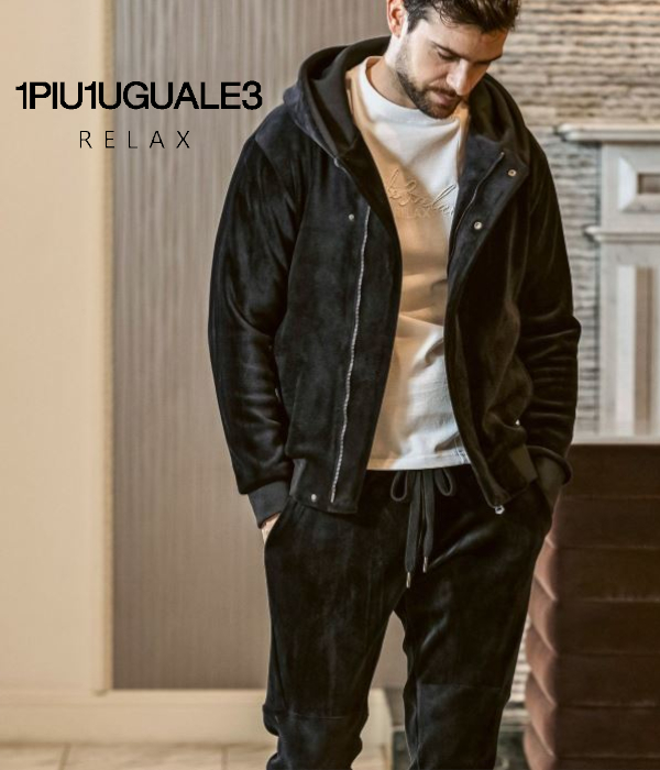 1PIU1UGUALE3 RELAX ウノピゥウノウグァーレトレ リラックス セットアップ メンズ ベロア 男性 上下セット ジャージ ルームウェア
