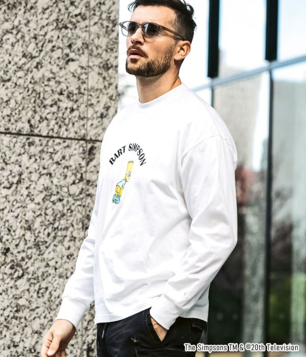 1PIU1UGUALE3 RELAX ウノピゥウノウグァーレトレ リラックス The Simpsons シンプソン Tシャツ  メンズ ロンT 長袖 カットソー カジュアル_2