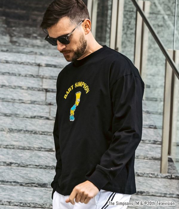 1PIU1UGUALE3 RELAX ウノピゥウノウグァーレトレ リラックス The Simpsons シンプソン Tシャツ  メンズ ロンT 長袖 カットソー カジュアル_7