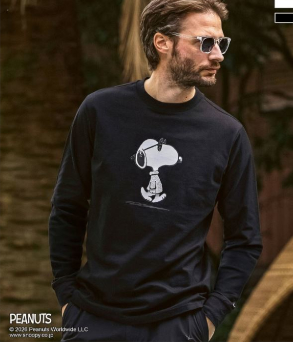 1PIU1UGUALE3 RELAX(ウノピゥウノウグァーレトレ リラックス)【スヌーピー】ジョー・クールロングTシャツ メンズ ロンT 長袖 カットソー カジュアル スポーツ