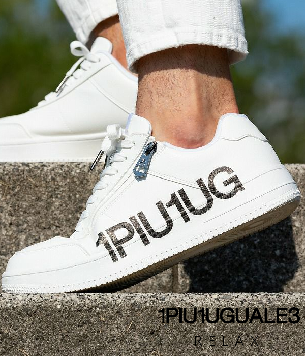 1PIU1UGUALE3 RELAX ウノピゥウノウグァーレトレ リラックス ロゴソールジップスニーカー メンズ 男性 シューズ 靴 ローカット カジュアル きれいめの通販は