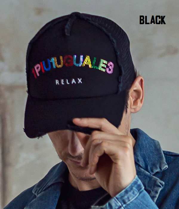 1PIU1UGUALE3 RELAX ウノピゥウノウグァーレトレ リラックス カラフルラインストーンキャップ メッシュキャップ 帽子 CAP メンズ  ウノピ｜au PAY マーケット