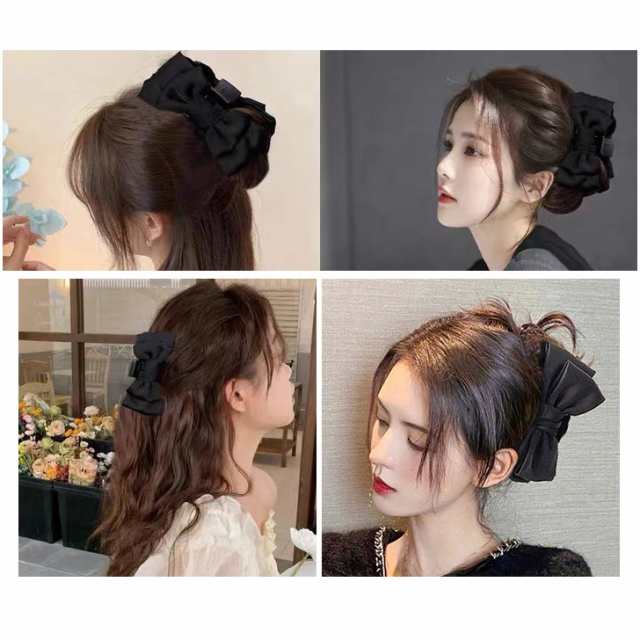 リボン ヘア ビッグ 韓国 レディース ヘアピン ヘアアレンジ